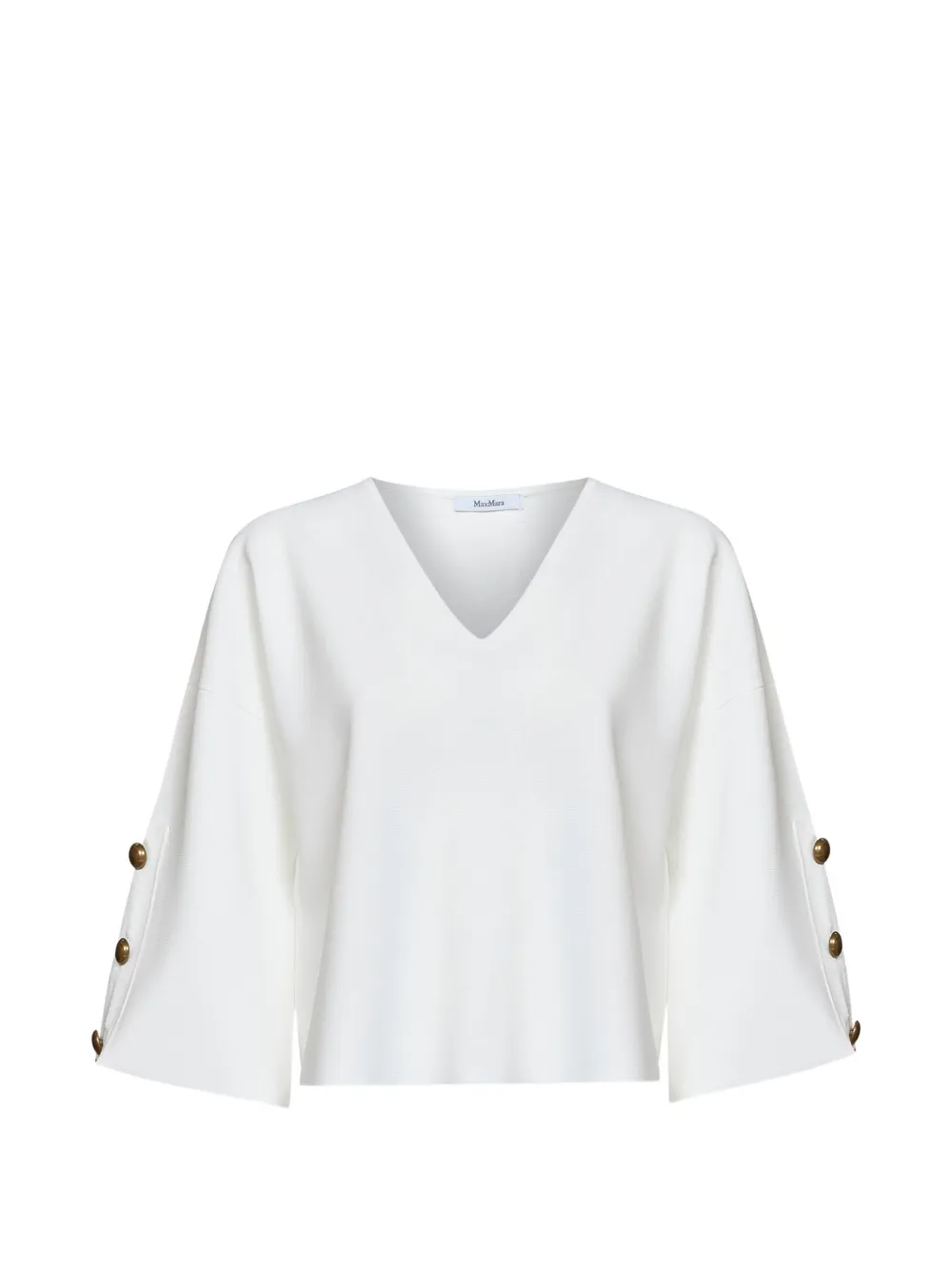 Max Mara button-detail V-neck blouse - White