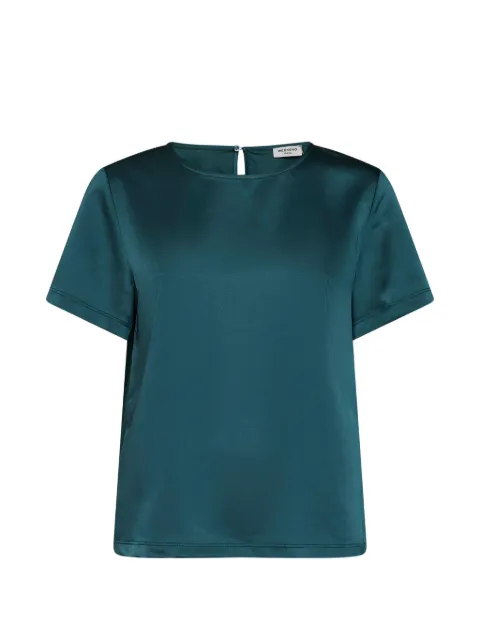 Weekend Max Mara satin keyhole-detail jersey-panel T-shirt