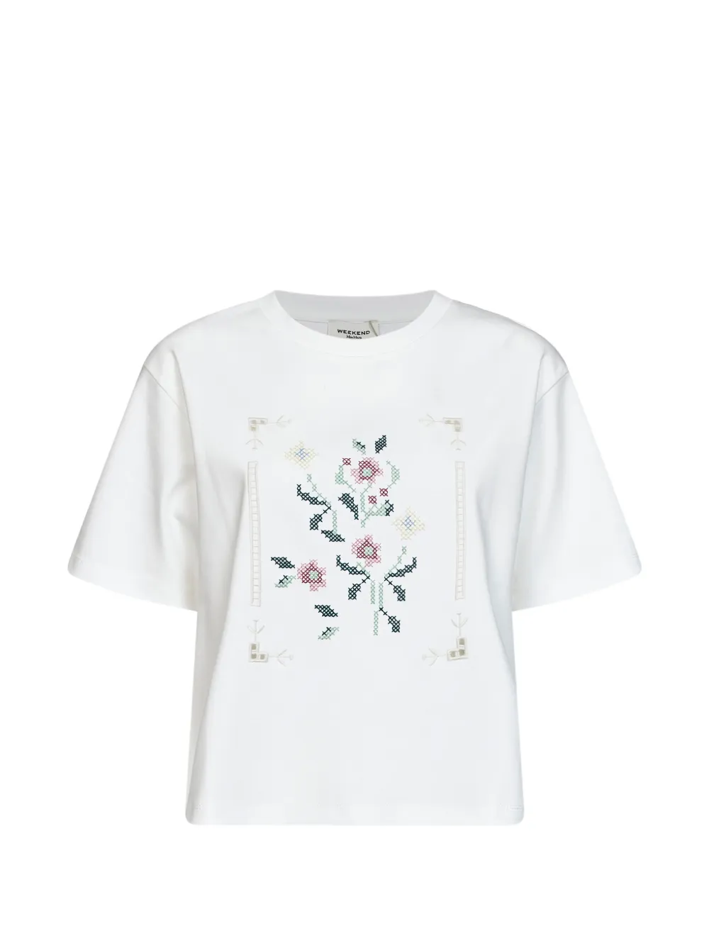 Weekend Max Mara logo-embroidered T-shirt - Bianco