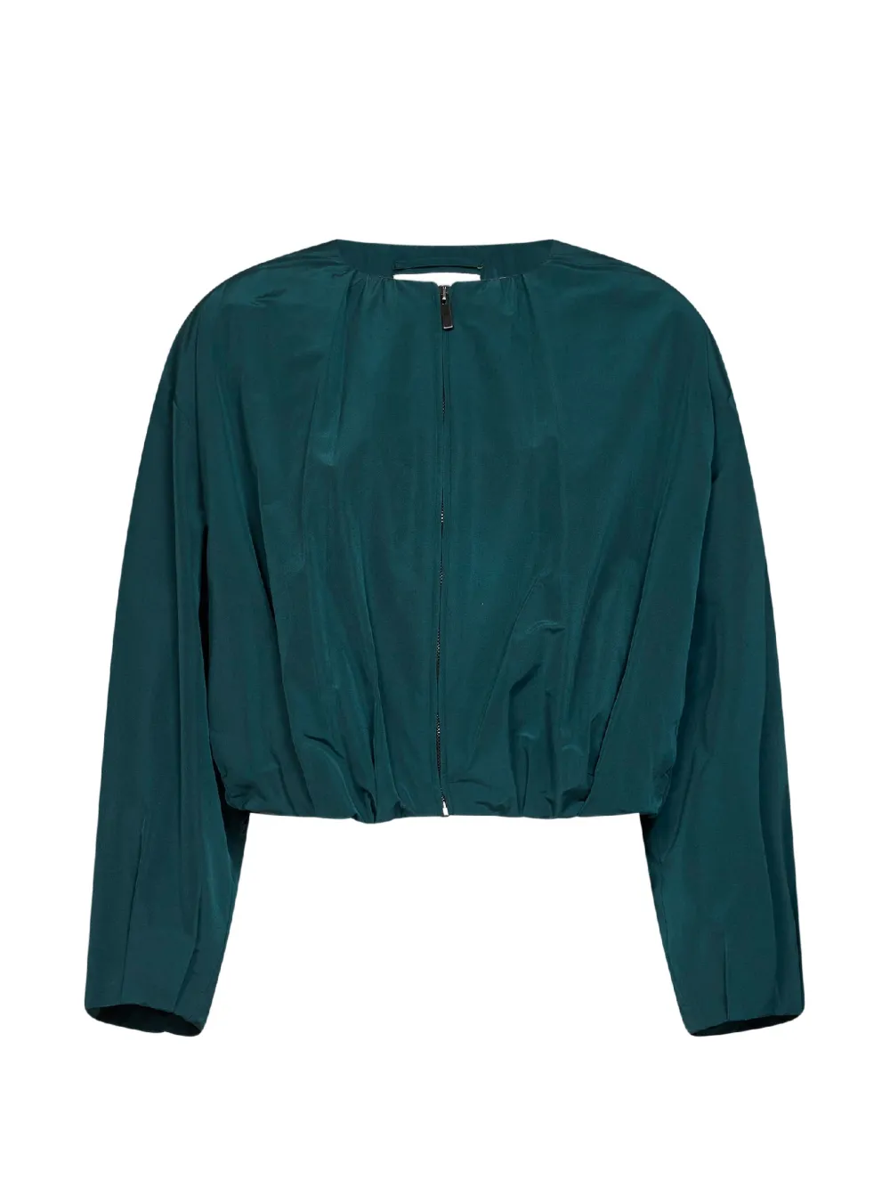 Weekend Max Mara gathered-hem zip-up jacket - Verde