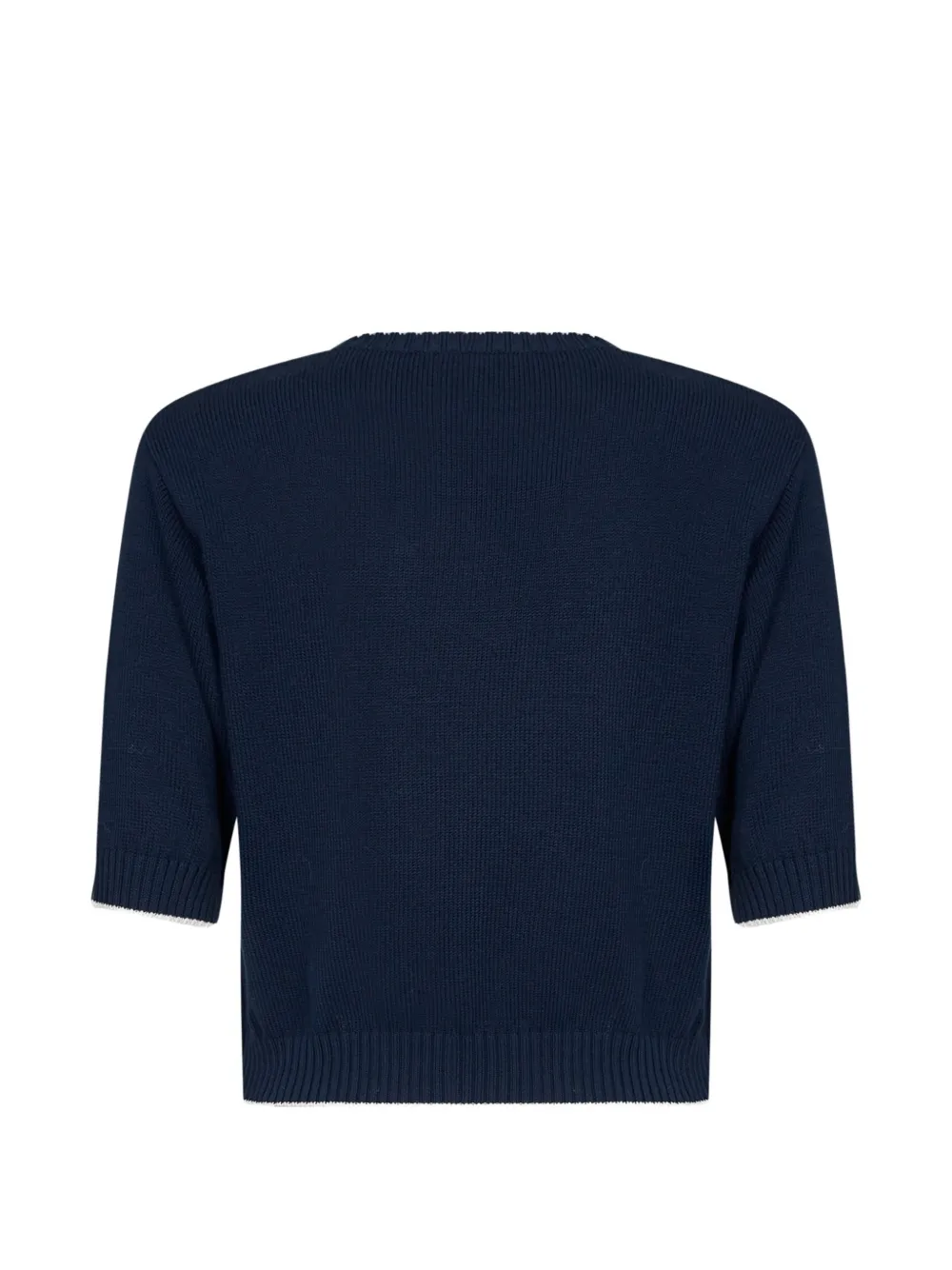 Weekend Max Mara Trui met korte mouwen en geborduurde tekst Blauw