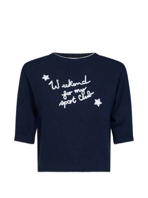 Weekend Max Mara slogan-embroidered short-sleeve sweater