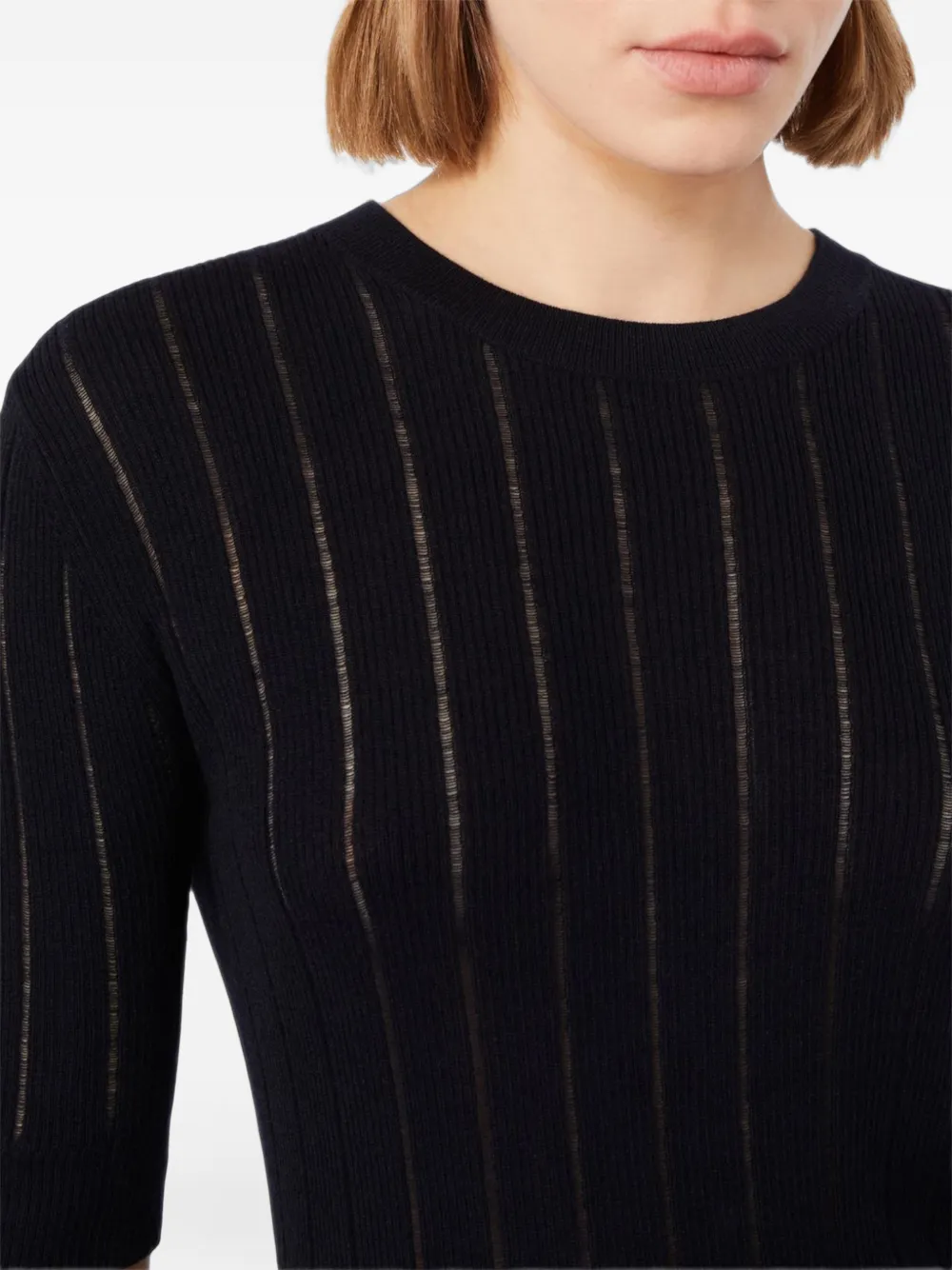 Max Mara slim-fit wool and silk sweater Blauw