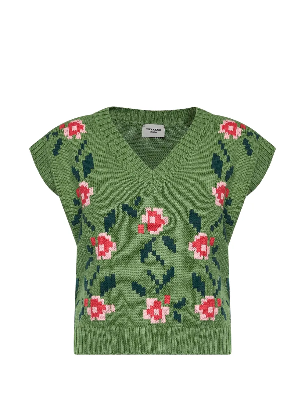 Weekend Max Mara floral intarsia-knit sweater - Grün