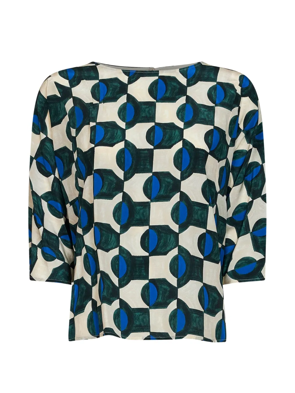 Weekend Max Mara geometric-print bow-detail blouse - Neutrals