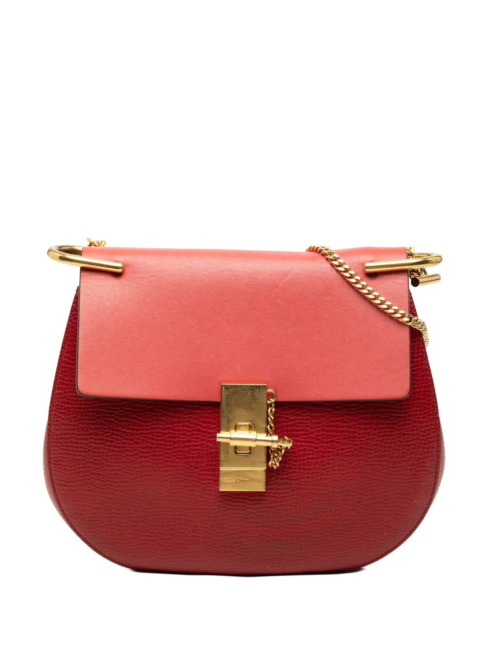 Chloé Pre-Owned Borsa a tracolla Drew piccola in pelle di vitello pieno fiore e liscia bicolore 2015 - Rosa