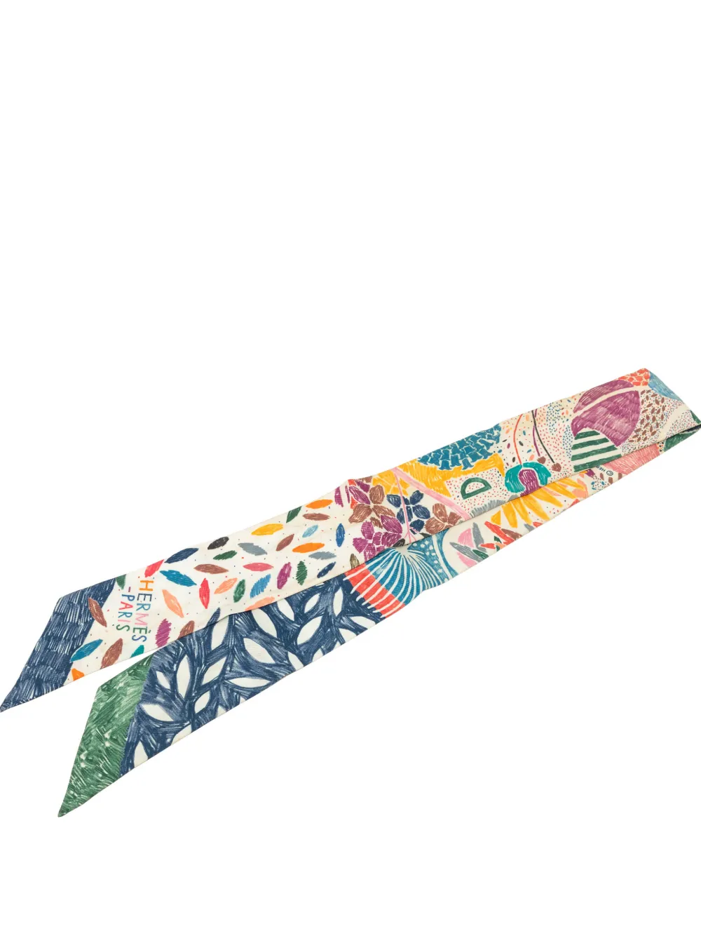 Hermès Pre-Owned 2000-2026 Chacun Fait Son Nid Silk Twilly Scarf scarves - Blau