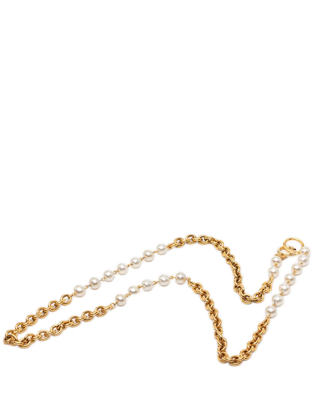 CHANEL Pre-Owned Collana a catena placcata oro con perle sintetiche 1996