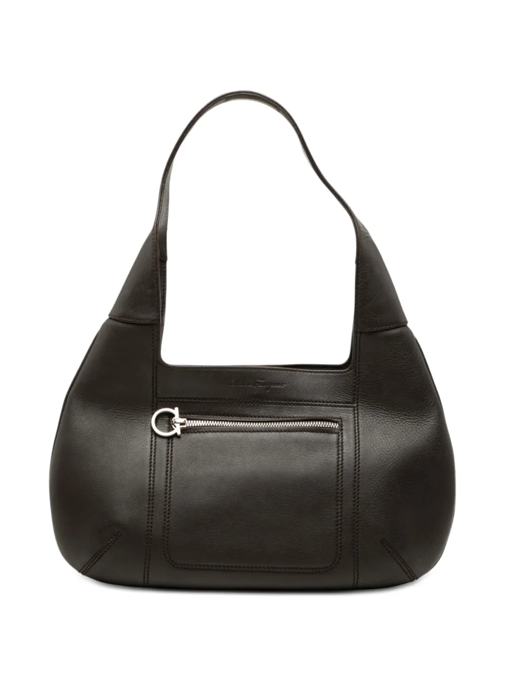 Ferragamo Pre-Owned 2000-2026 Calfskin Gancini hobo bag - Brown
