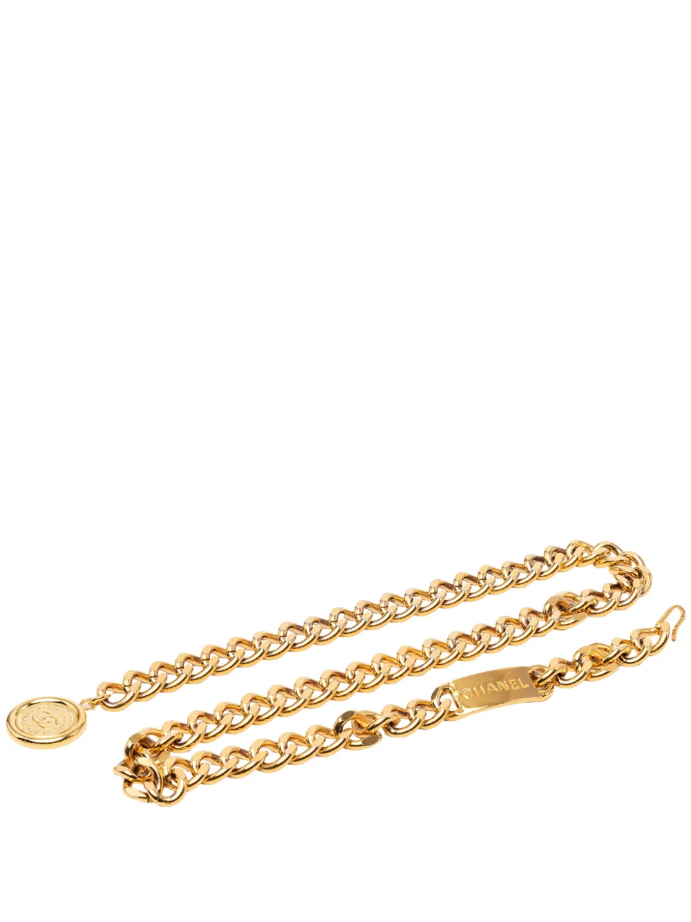 CHANEL Pre-Owned 1970-1980 CC Gold Plated 31 Rue Cambon Medallion Chain belt