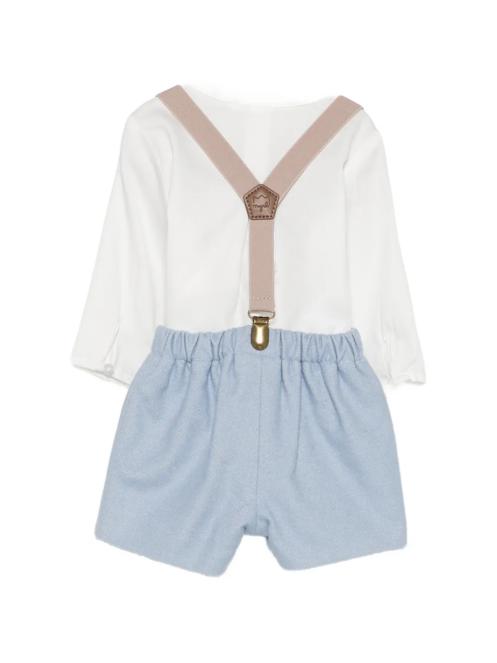 Mayoral Shirt en shorts met elastische tailleband Wit