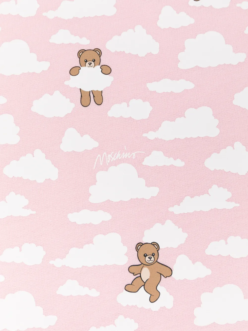 Moschino Kids Teddy Bear cloud-print blanket Roze