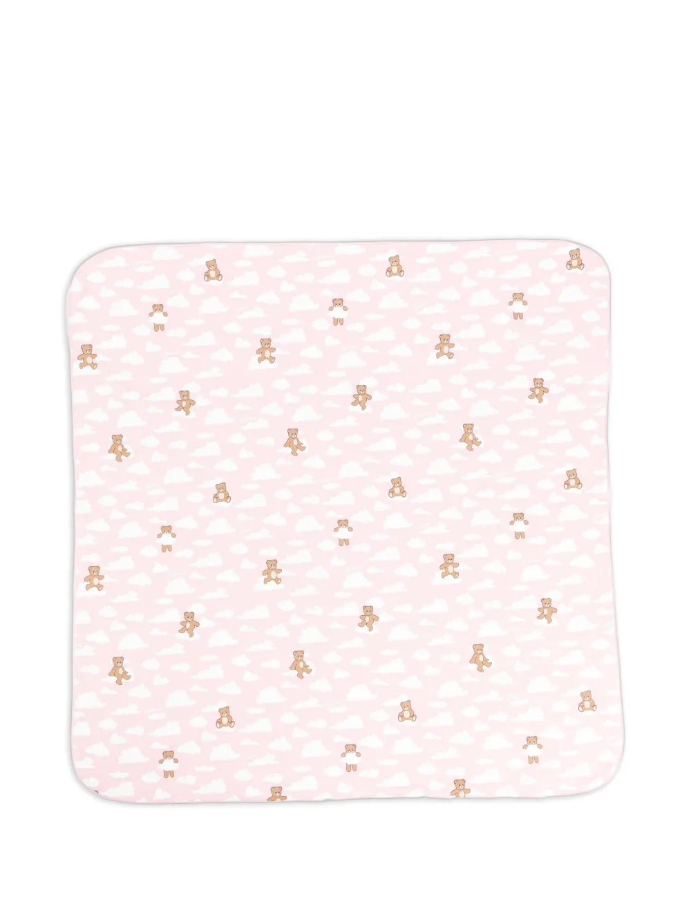 Moschino Kids Teddy Bear cloud-print blanket - Rosa