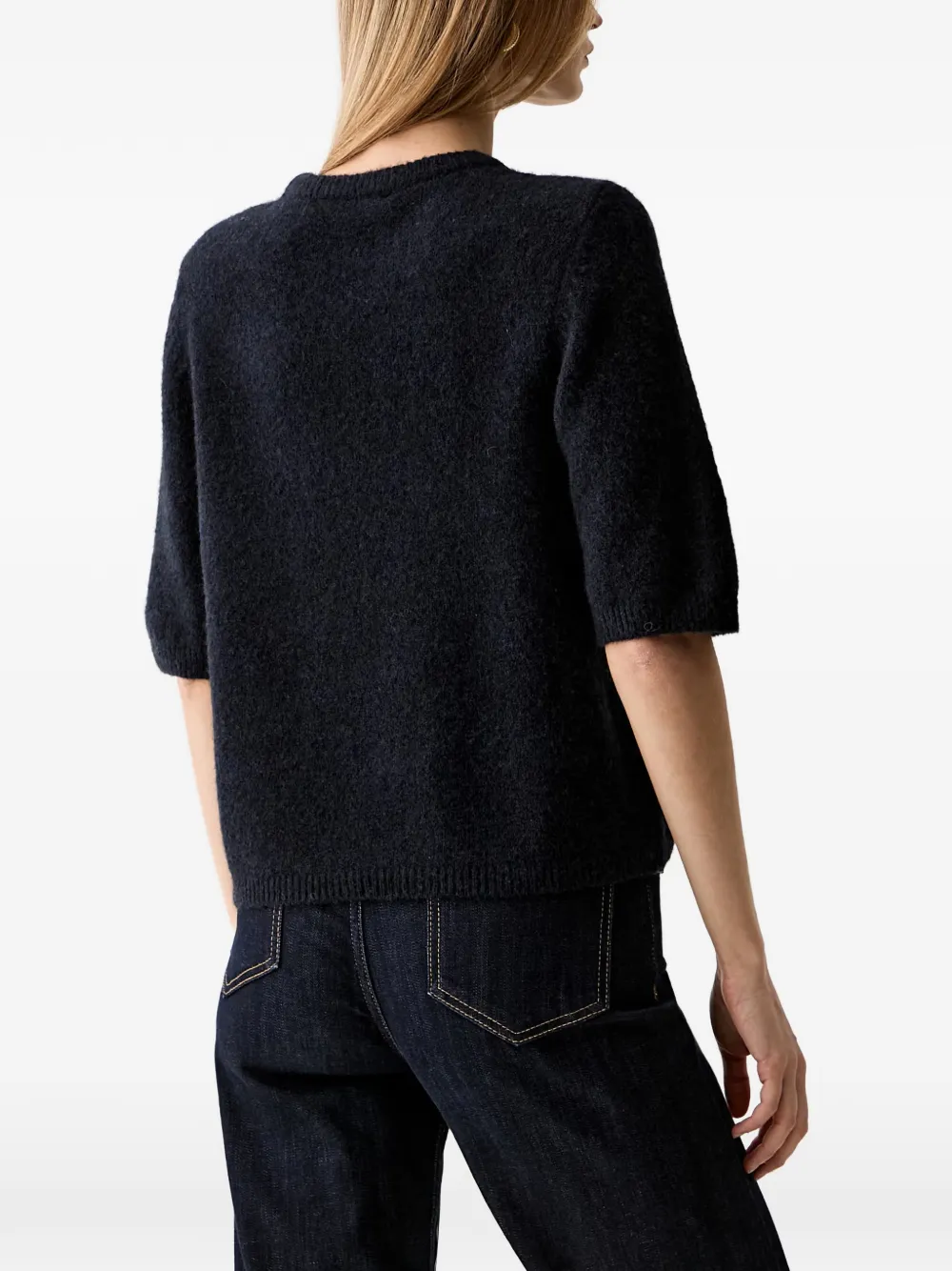 Gestuz Alpha short-sleeve knitted sweater Blauw