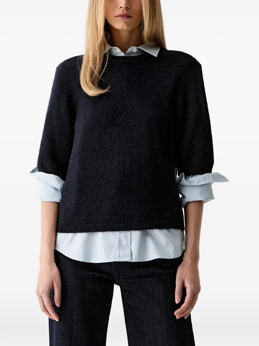 Gestuz Alpha short-sleeve knitted sweater - Blu
