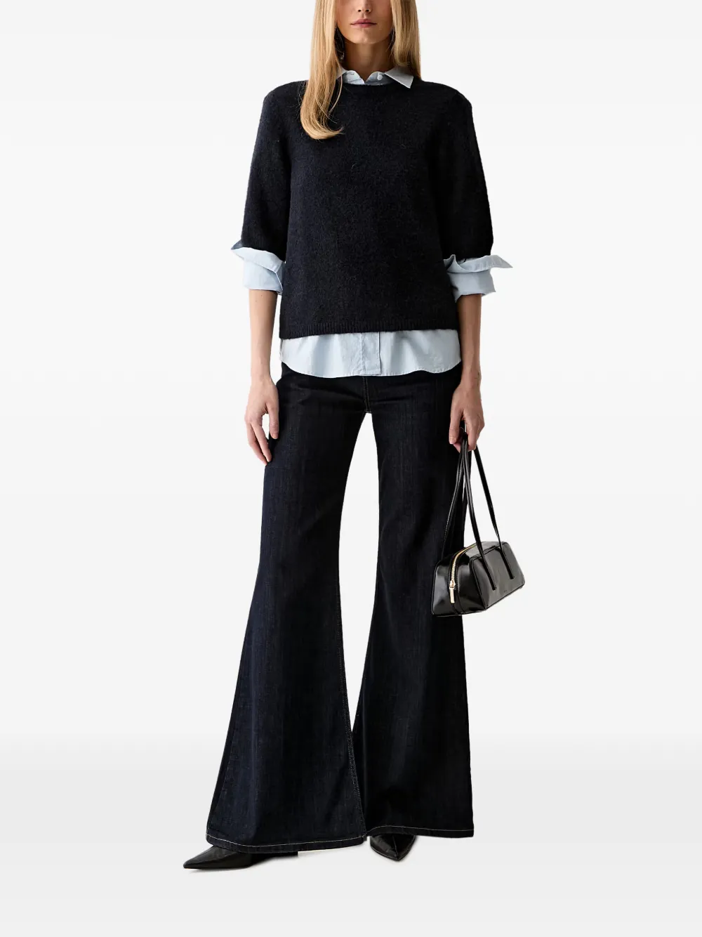 Gestuz Alpha short-sleeve knitted sweater Blauw