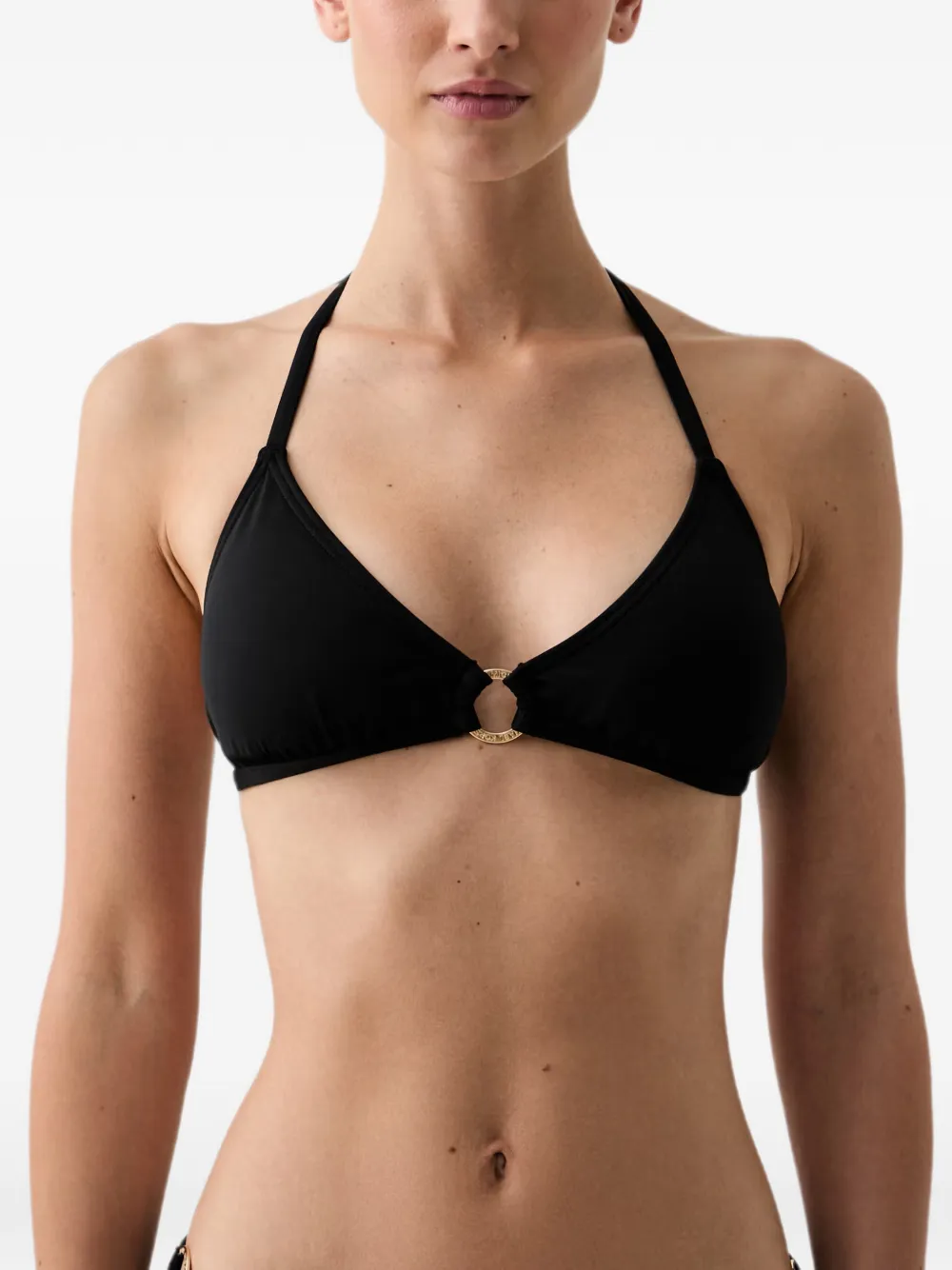 Michael Kors ring-detail halterneck bikini Zwart