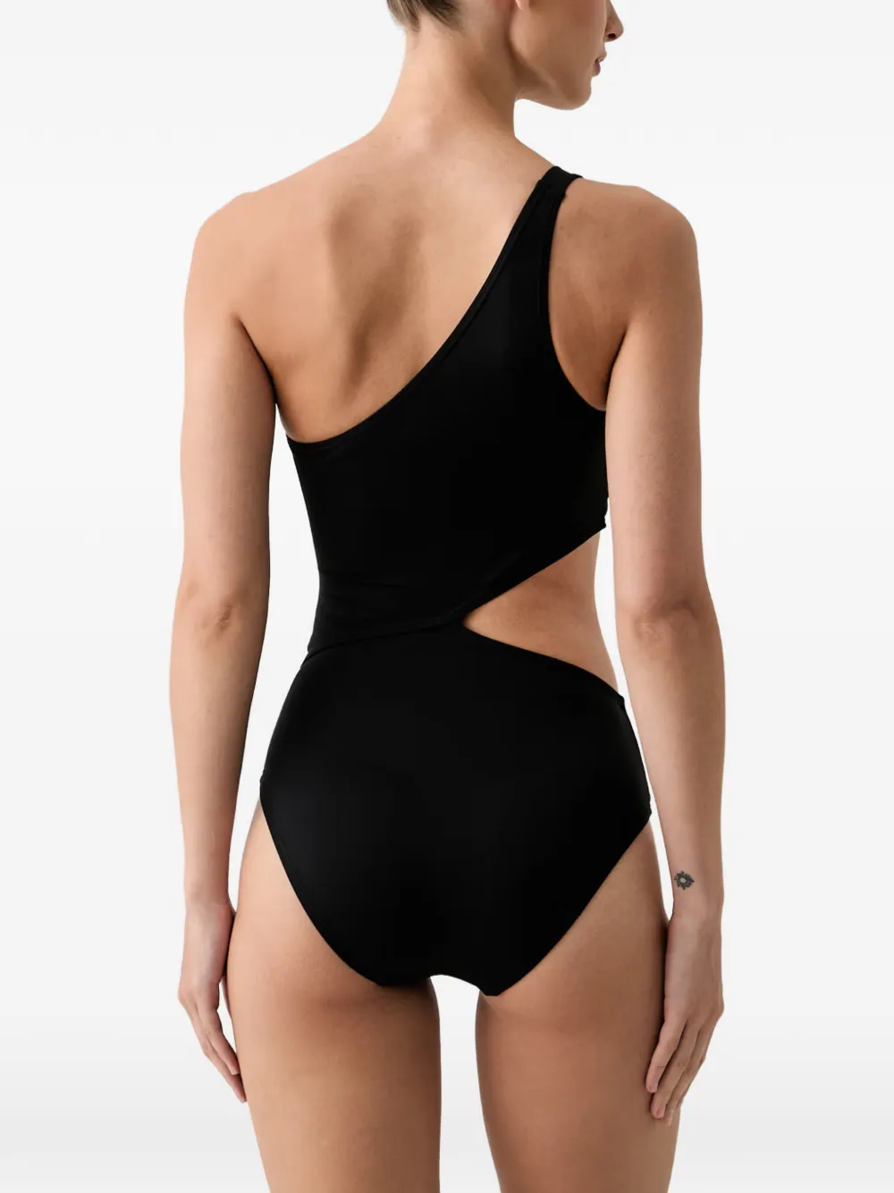 Michael Kors one-shoulder cutout swimsuit Zwart
