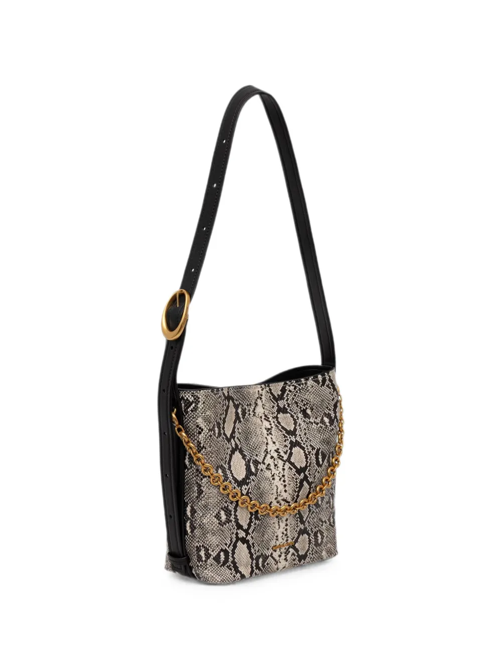 Michael Kors snake-effect chain-detail shoulder bag Beige