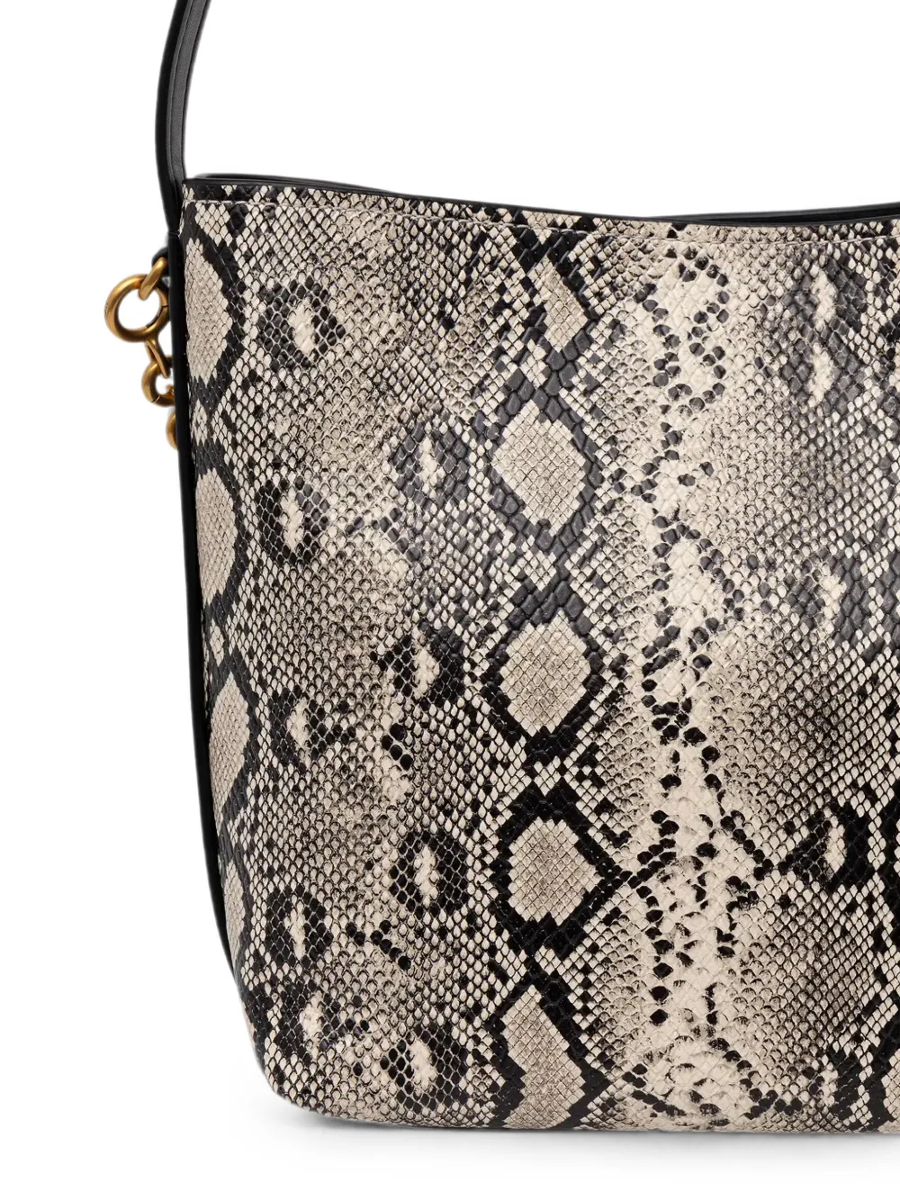 Michael Kors snake-effect chain-detail shoulder bag Beige