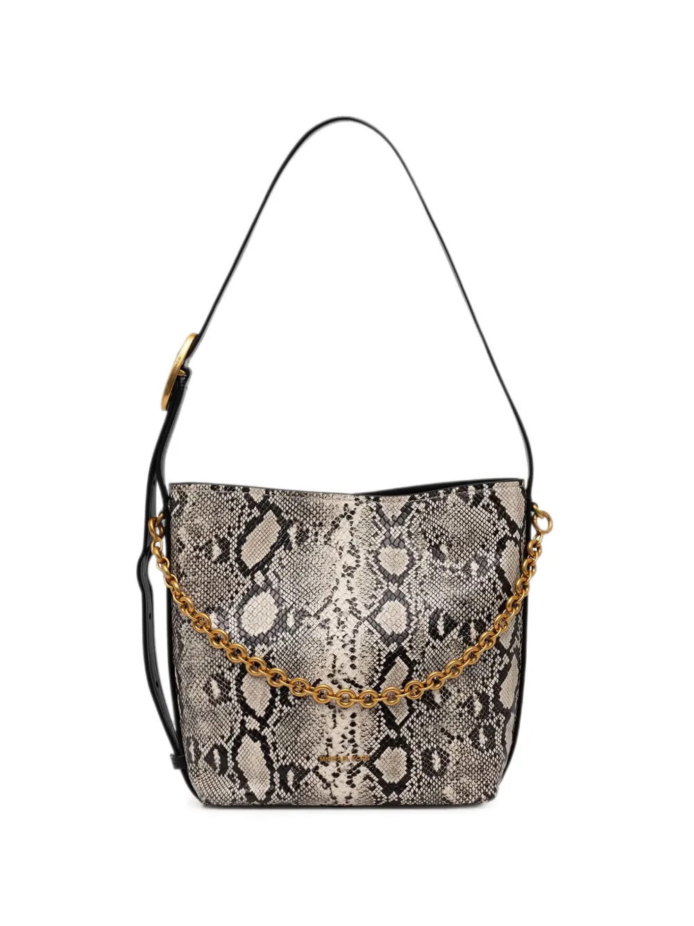 Michael Kors snake-effect chain-detail shoulder bag Beige
