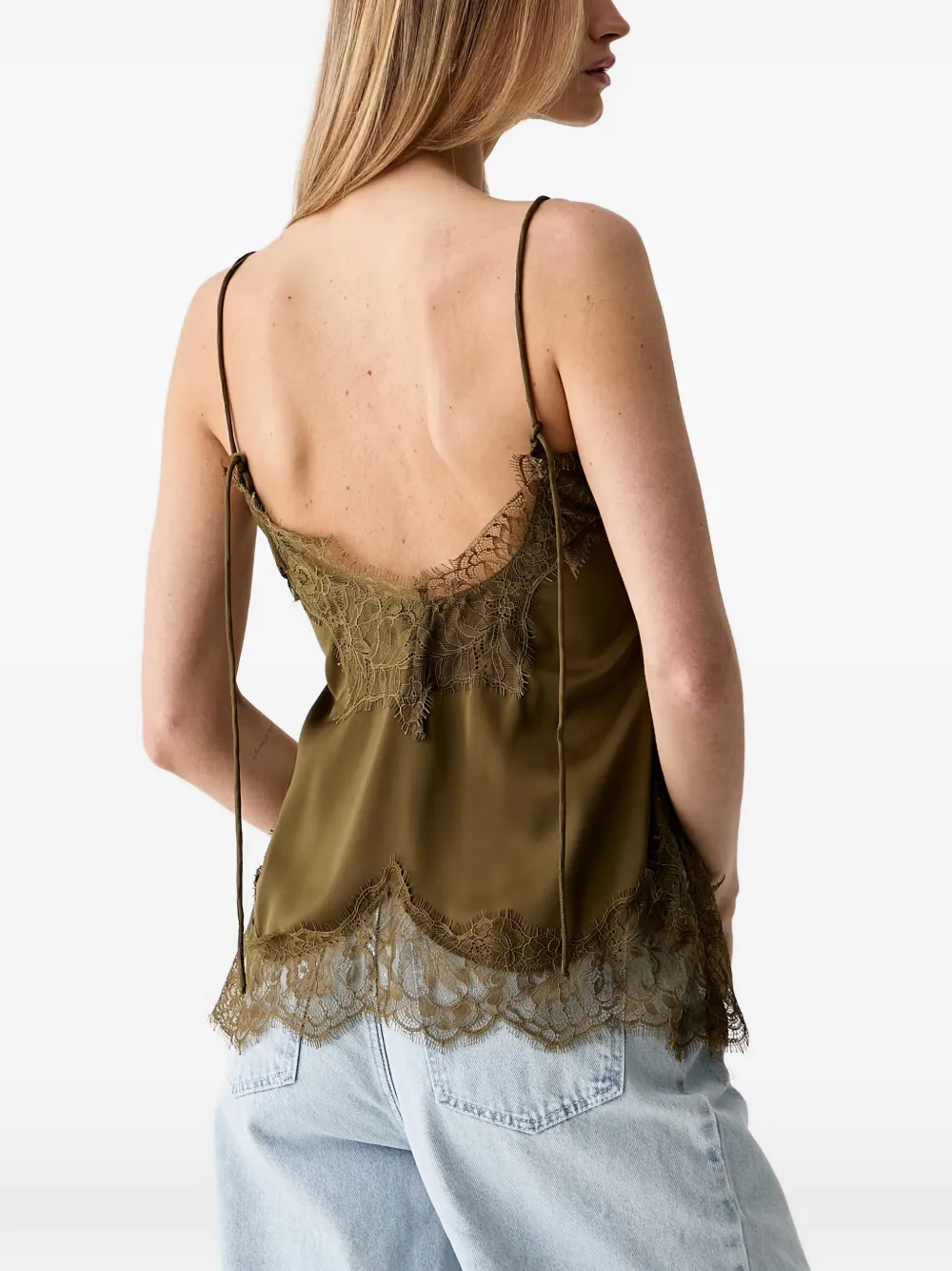 Gestuz GZlalou blouse met kanten afwerking Groen