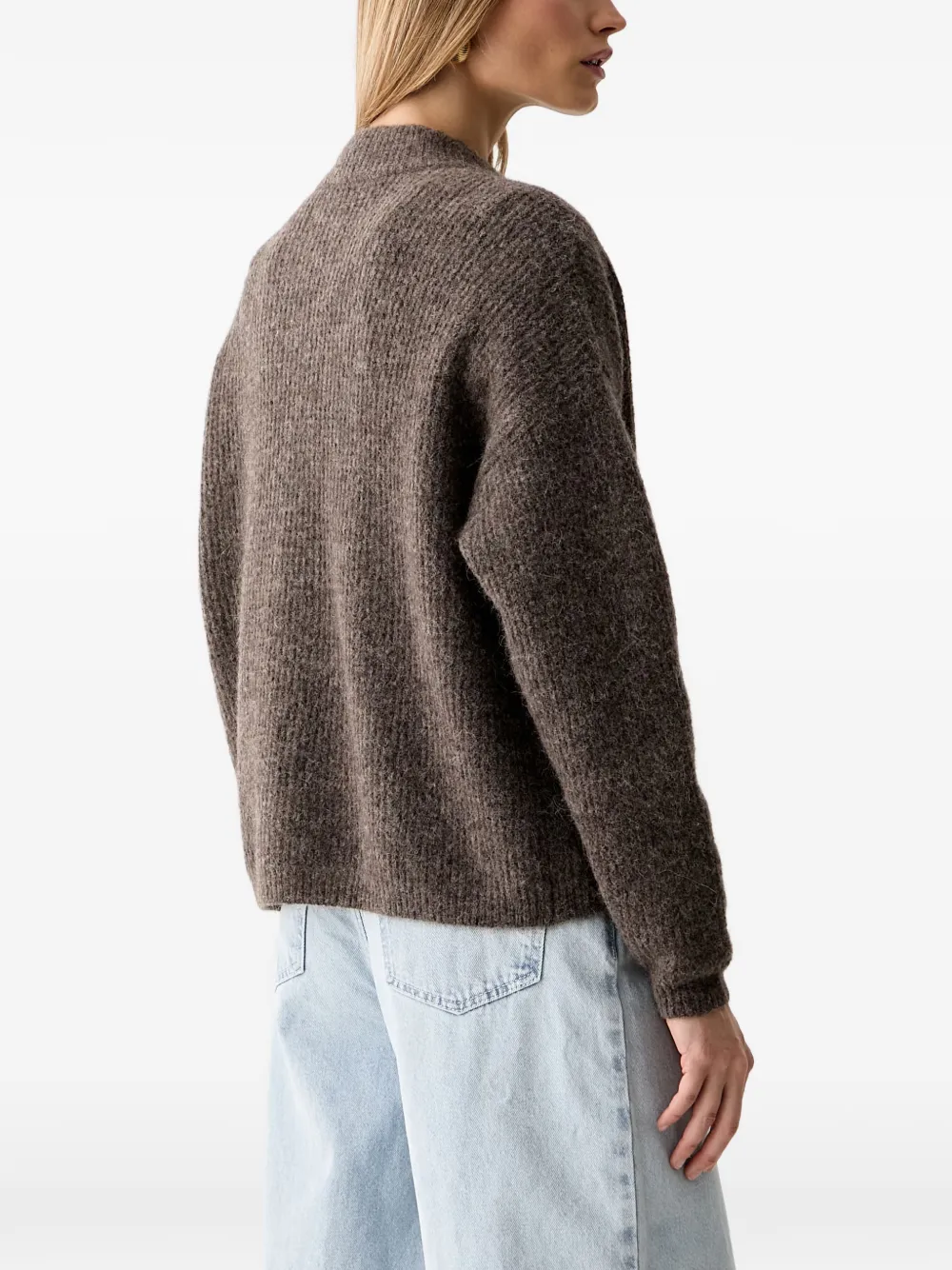 Gestuz AlphaGZ gebreid vest met knopen Bruin