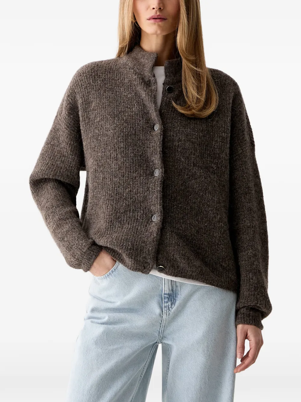 Gestuz AlphaGZ button-up knit cardigan - Braun