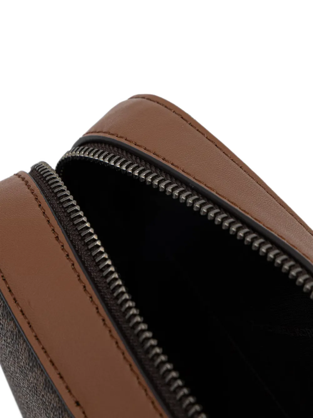 Michael Kors Hudson mini-schoudertas met ritszak en logo-monogram Bruin