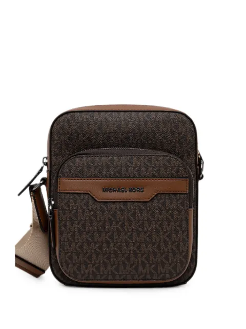 Michael Kors mini Hudson logo-monogram zip-pocket shoulder bag