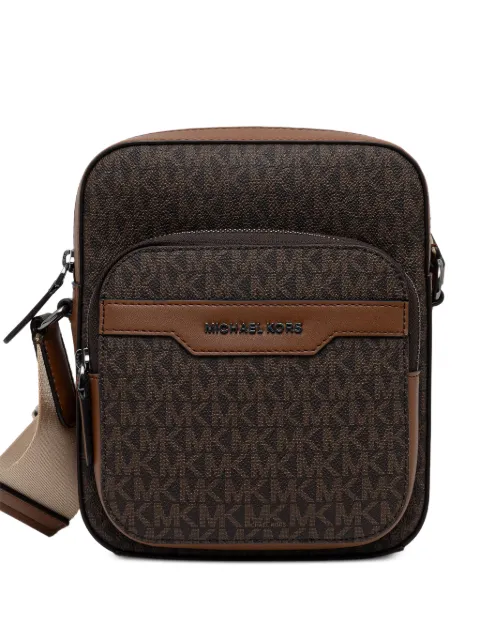 Michael Kors mini Hudson logo-monogram zip-pocket shoulder bag
