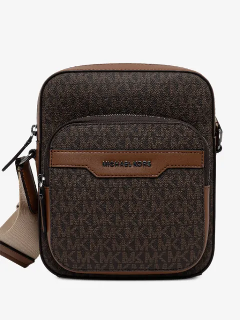 Michael Kors mini Hudson logo-monogram zip-pocket shoulder bag