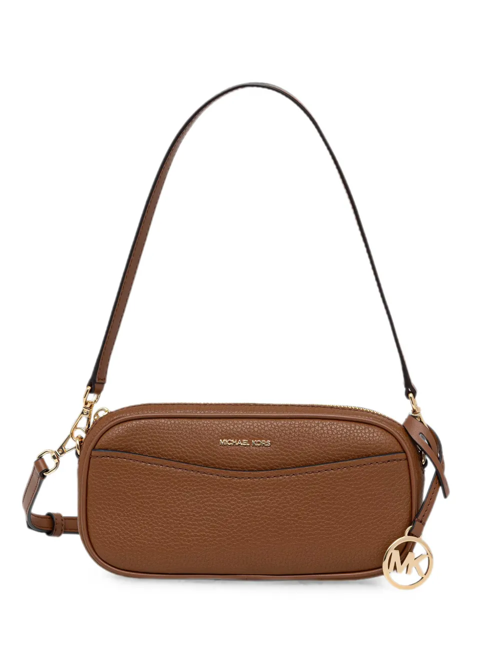 Michael Michael Kors May Pebbled Leather Shoulder Bag In Brown