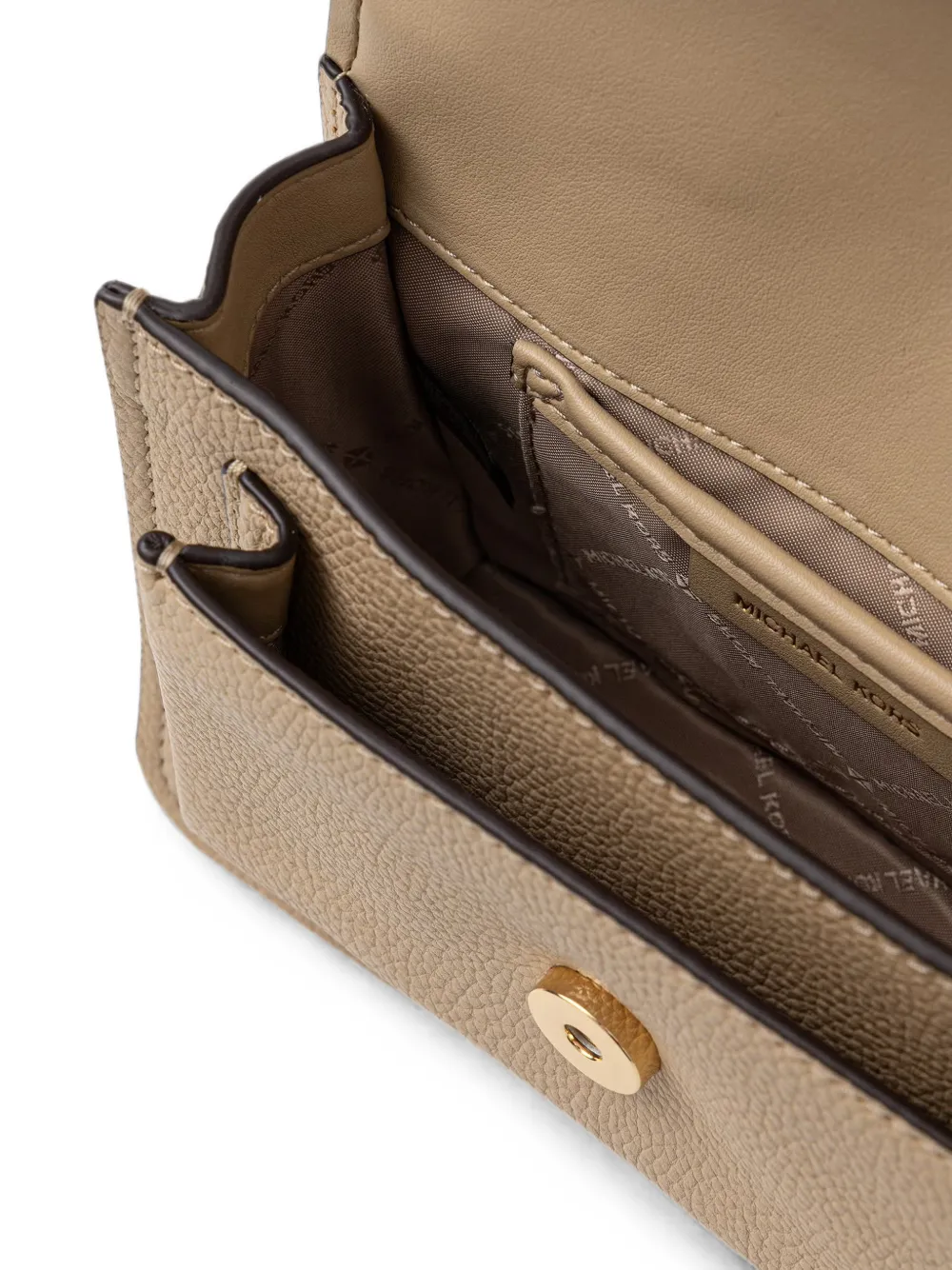 Michael Kors grained leather shoulder bag Beige