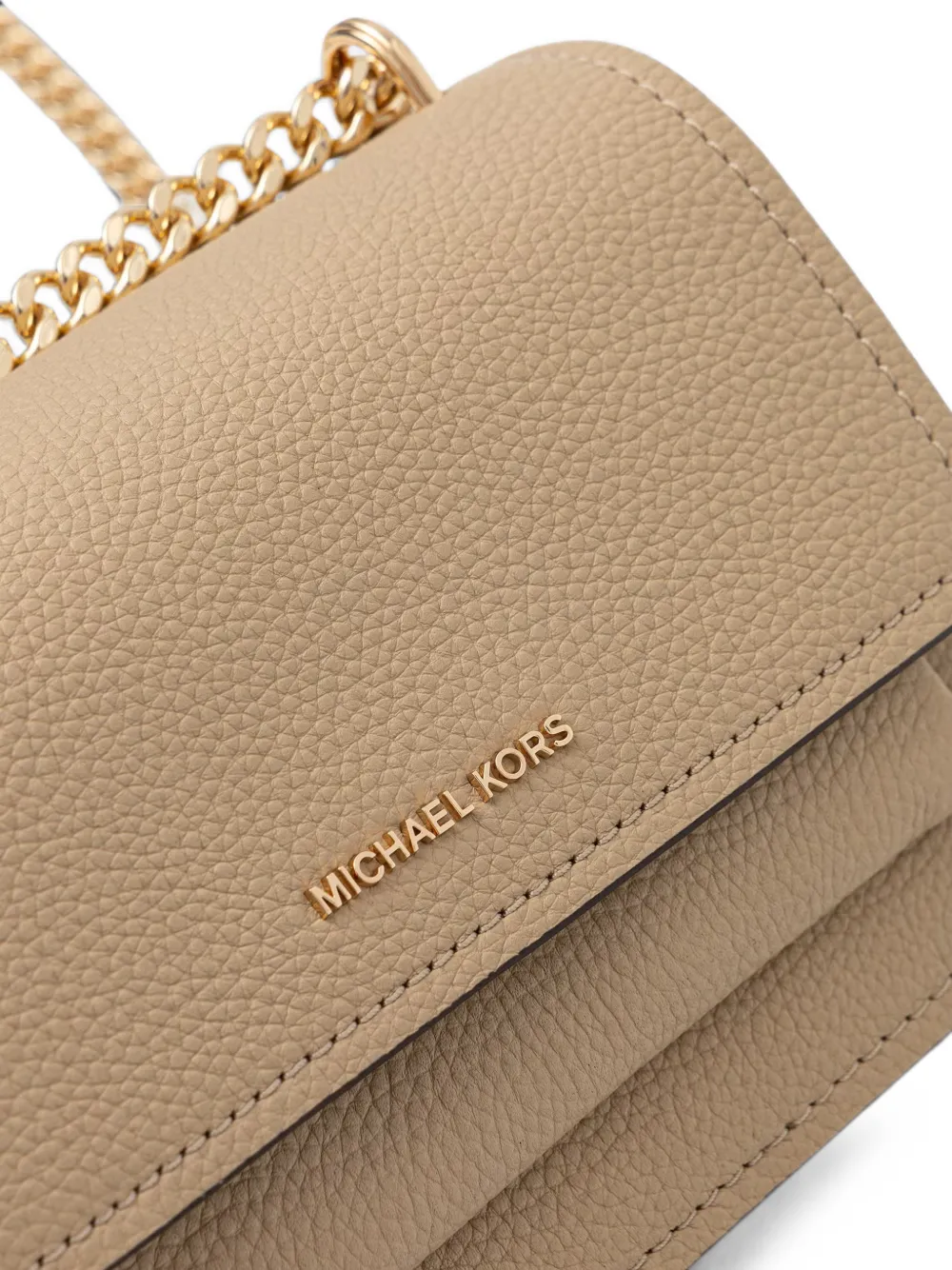 Michael Kors grained leather shoulder bag Beige