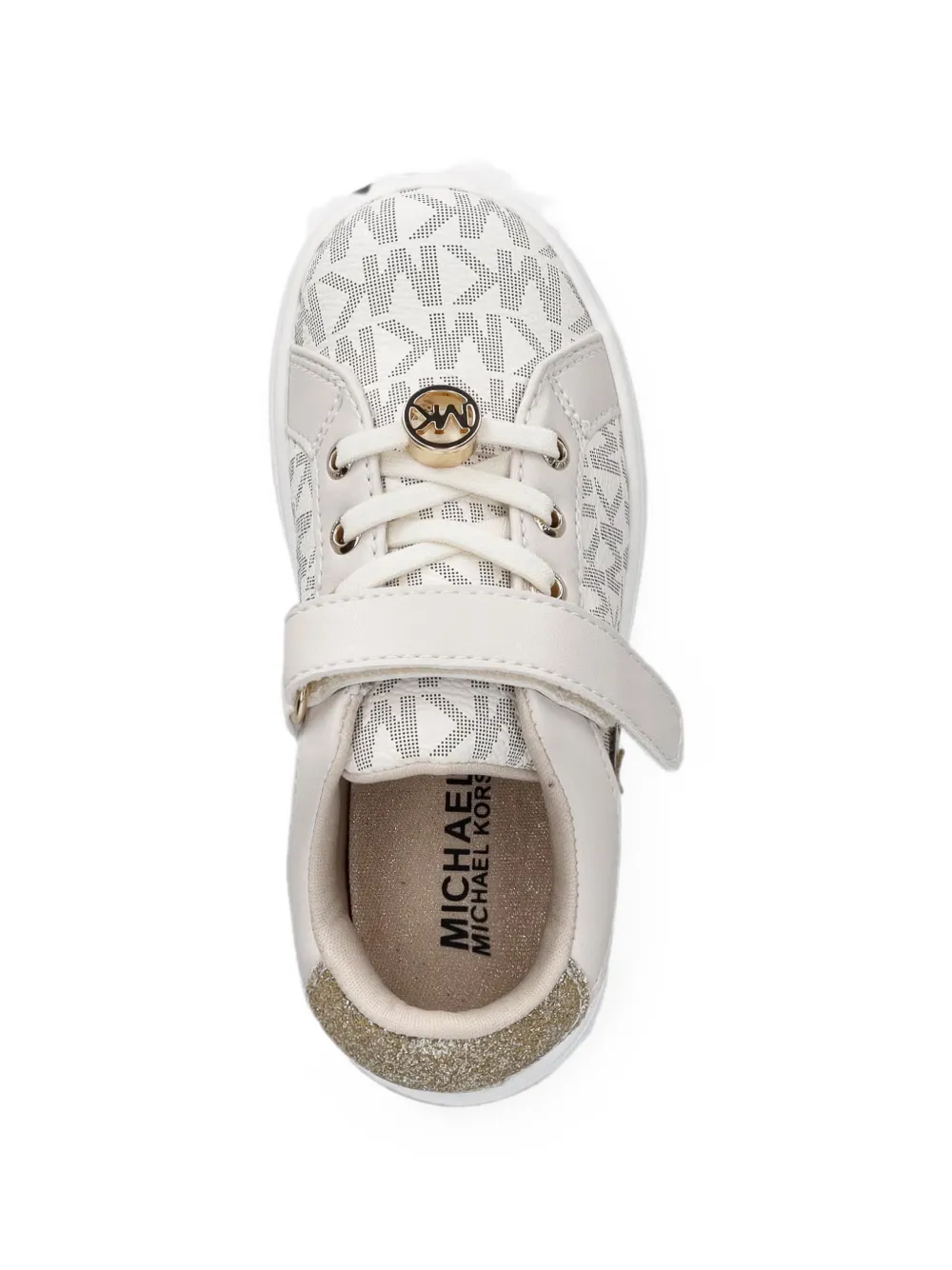 Michael Kors Kids monogram-print glitter-detail sneakers Wit