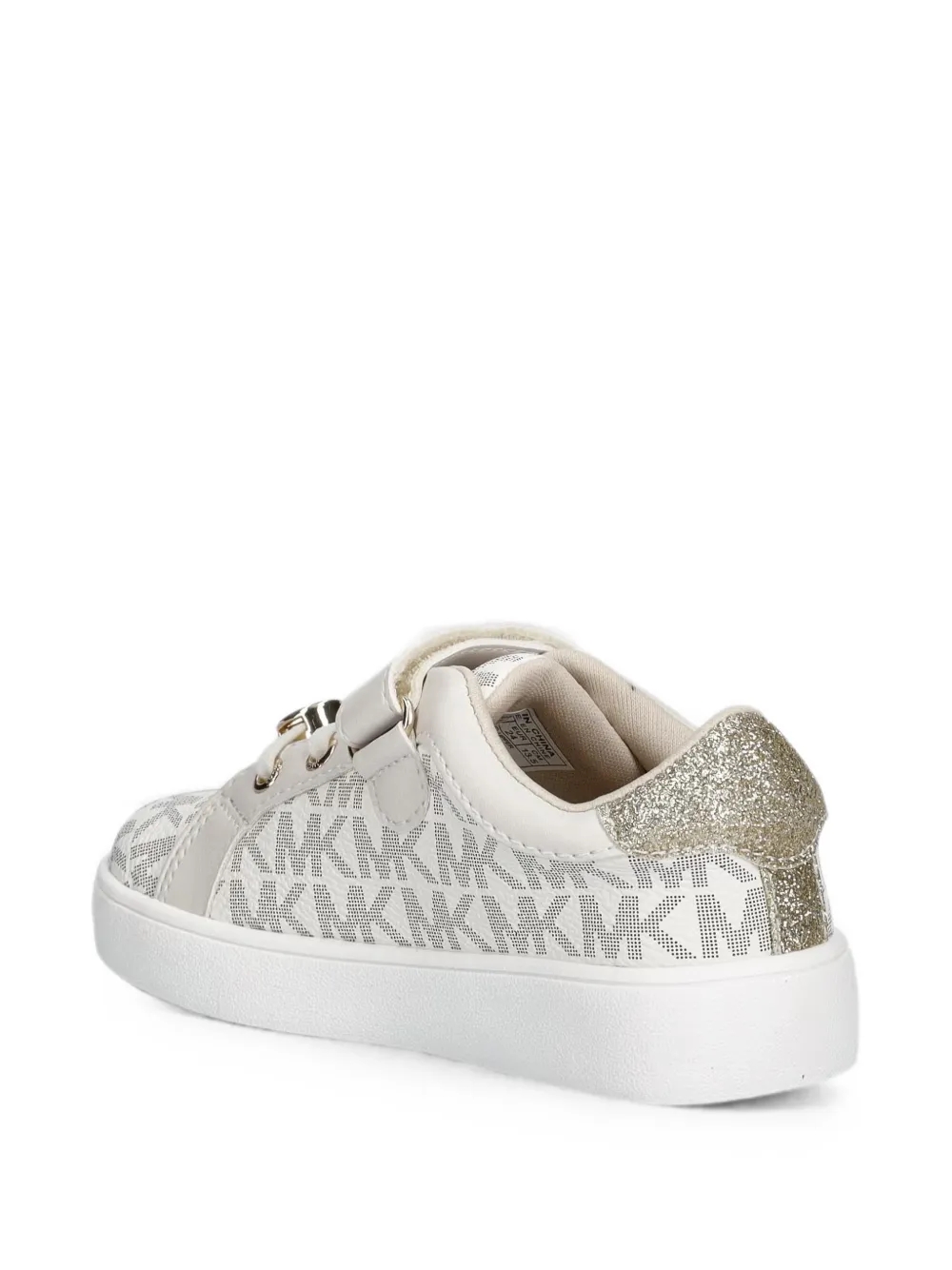 Michael Kors Kids monogram-print glitter-detail sneakers Wit