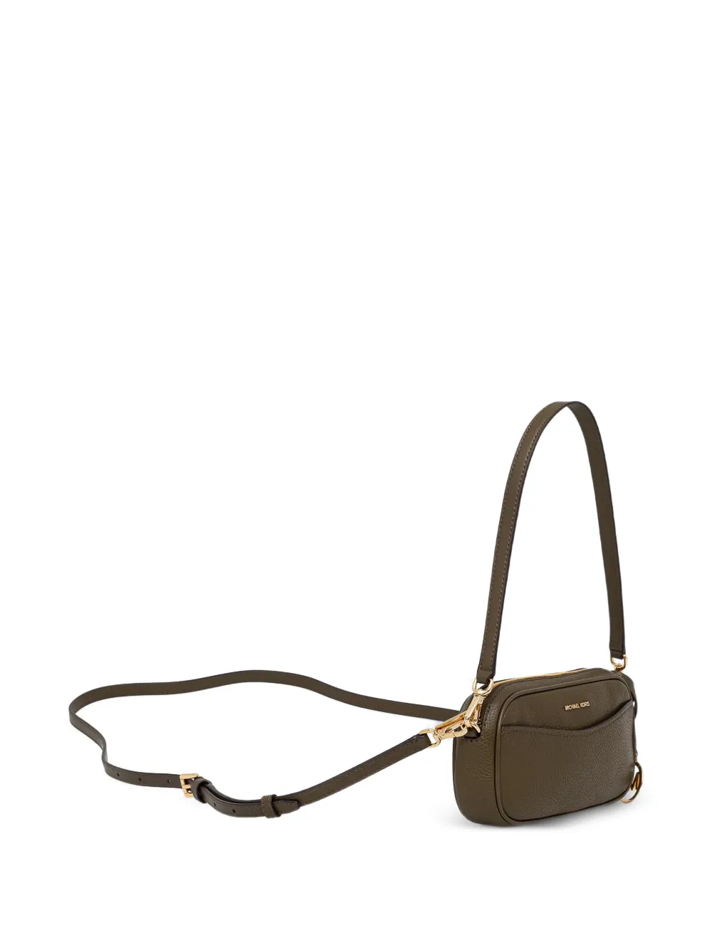 Michael Kors logo-charm pebbled shoulder bag Groen