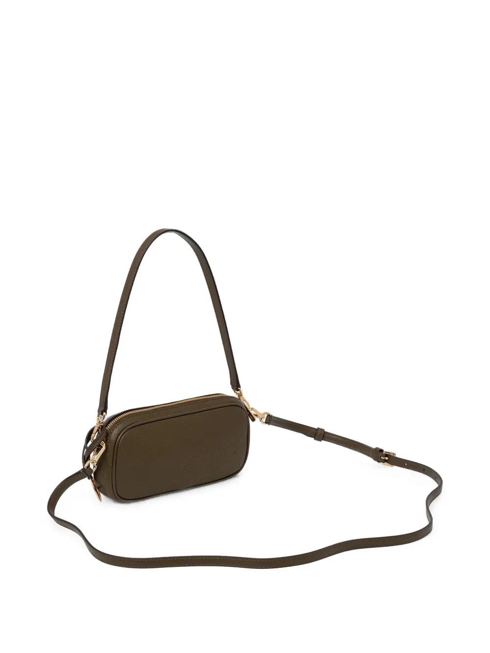 Michael Kors logo-charm pebbled shoulder bag Groen