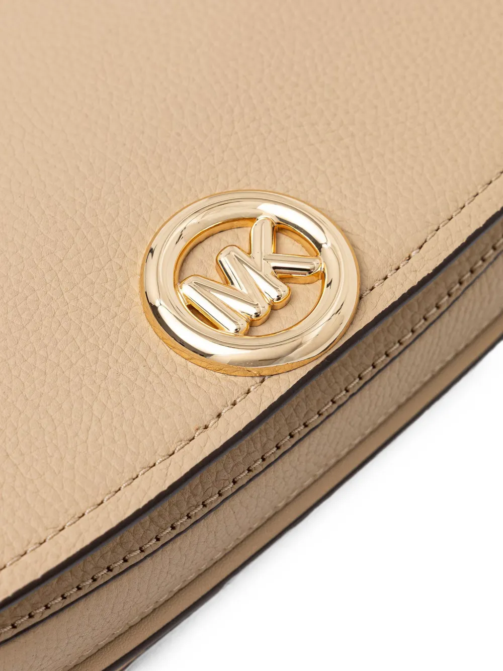 Michael Kors pebbled leather chain-link shoulder bag Beige