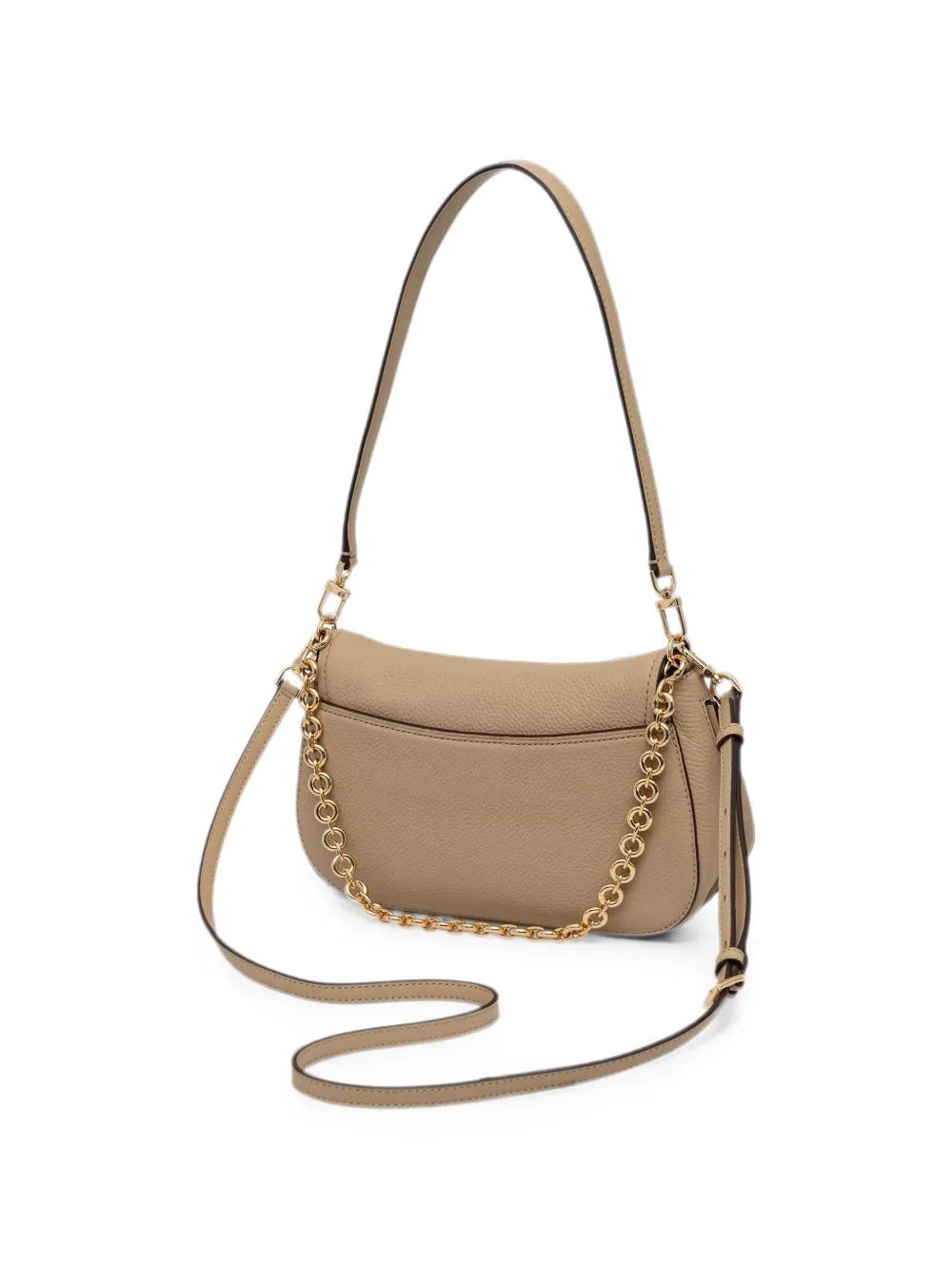 Michael Kors pebbled leather chain-link shoulder bag Beige