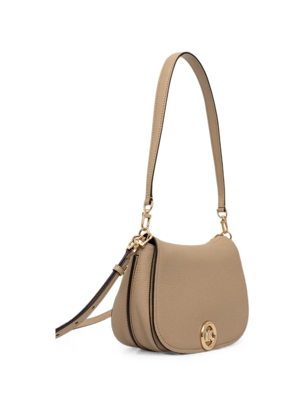 Michael Kors pebbled leather chain-link shoulder bag Beige