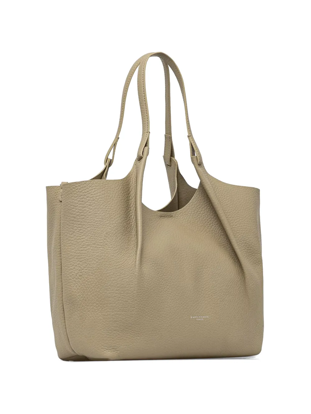 GIANNI CHIARINI large Dua grained shoulder bag - Nude