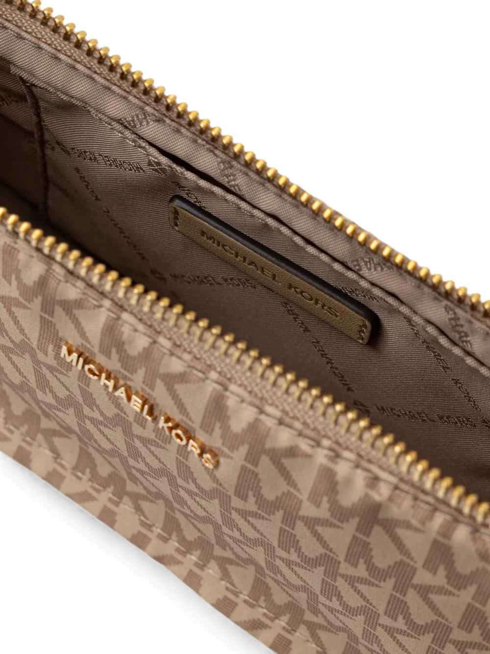 Michael Kors monogram-print shoulder bag Beige