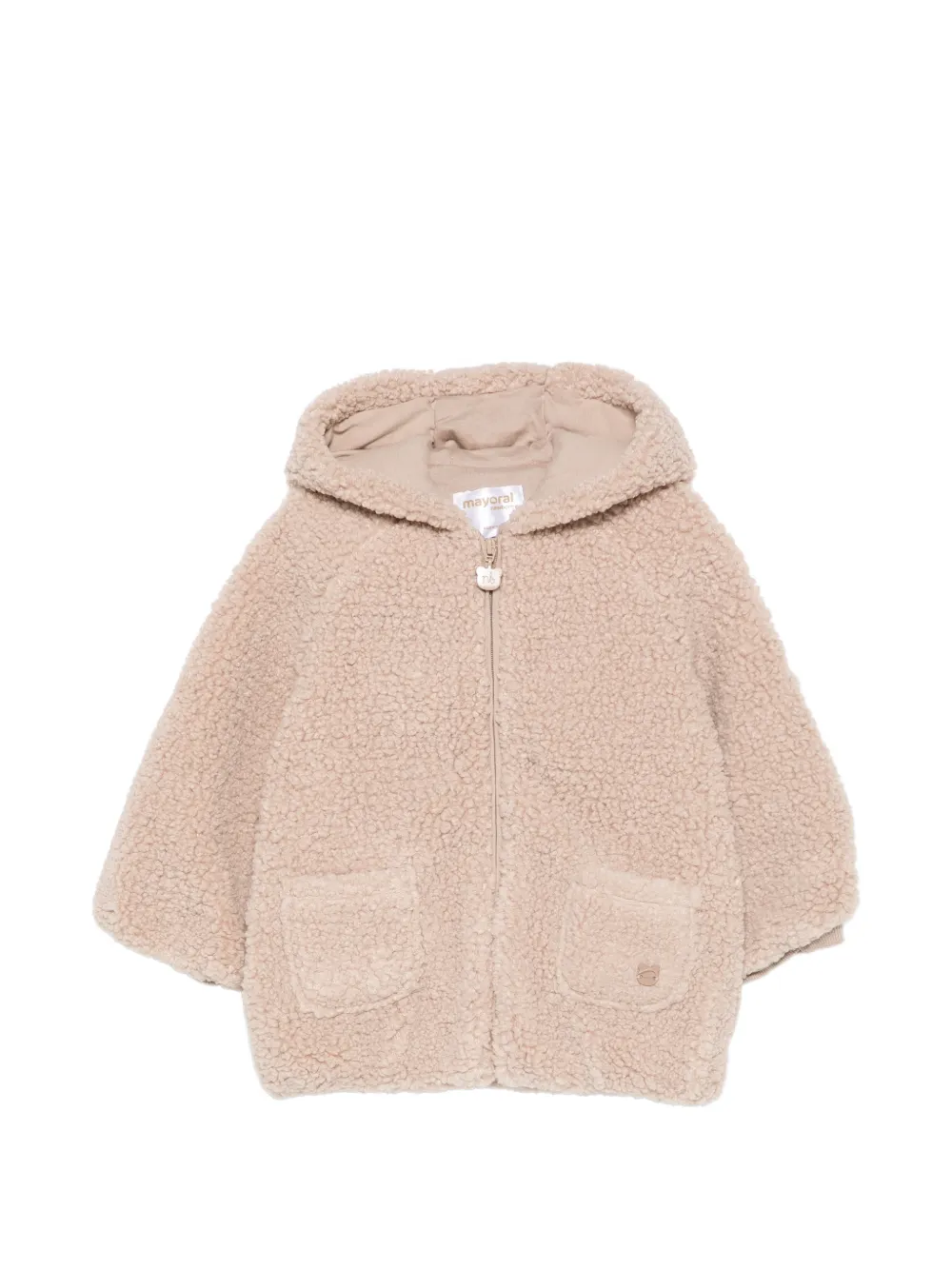 Mayoral teddy-texture hooded hoodie - Toni neutri