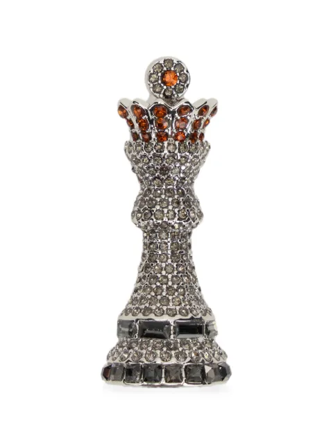 Weekend Max Mara crystal-embellished chess-piece brooch