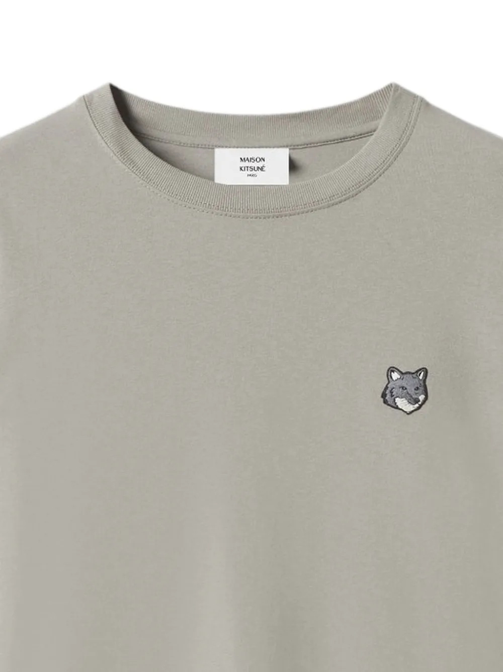 Maison Kitsuné Fox Head T-shirt met lange mouwen Beige