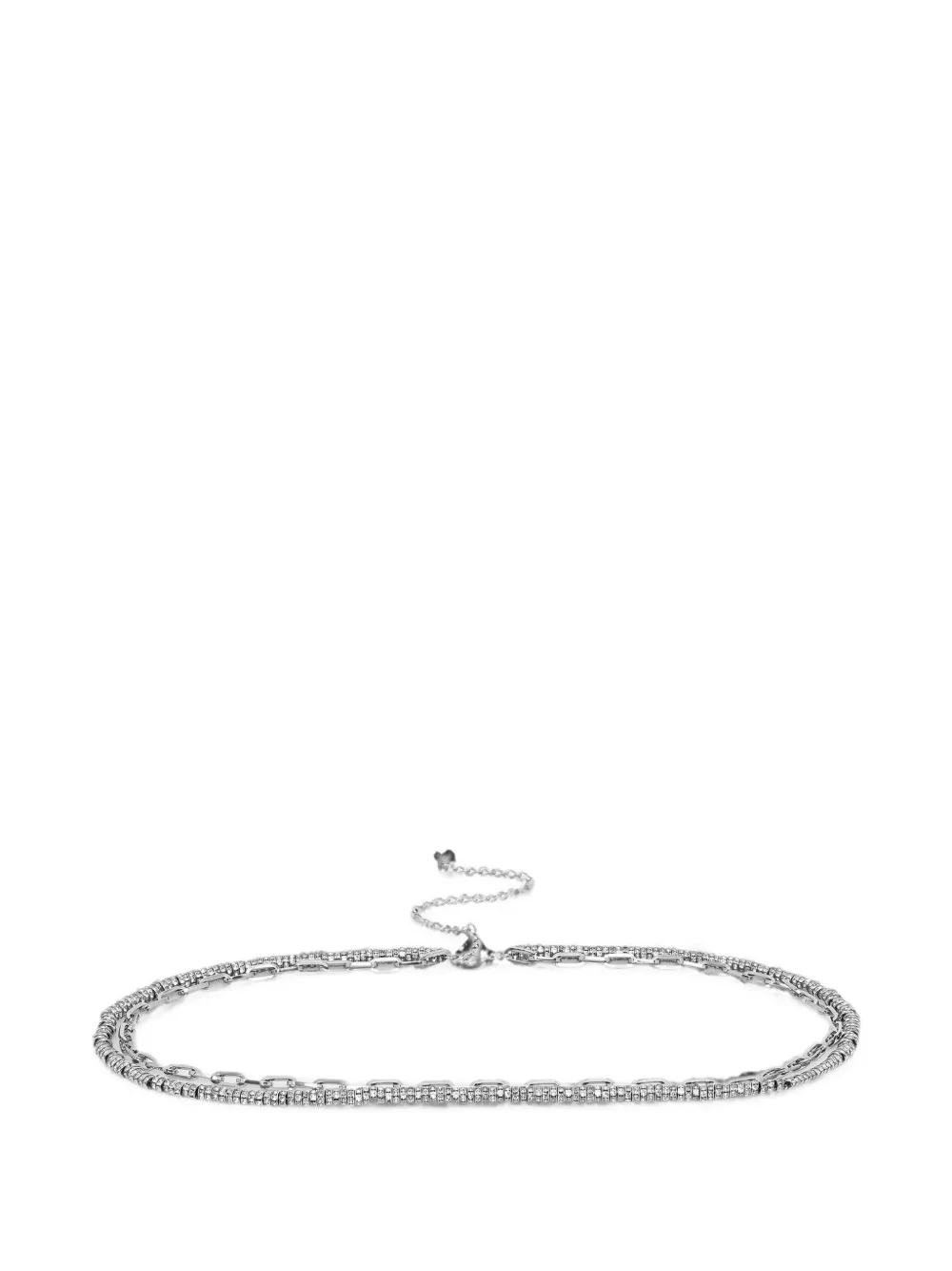 Patrizia Pepe crystal-embellished chain-link belt - Silver