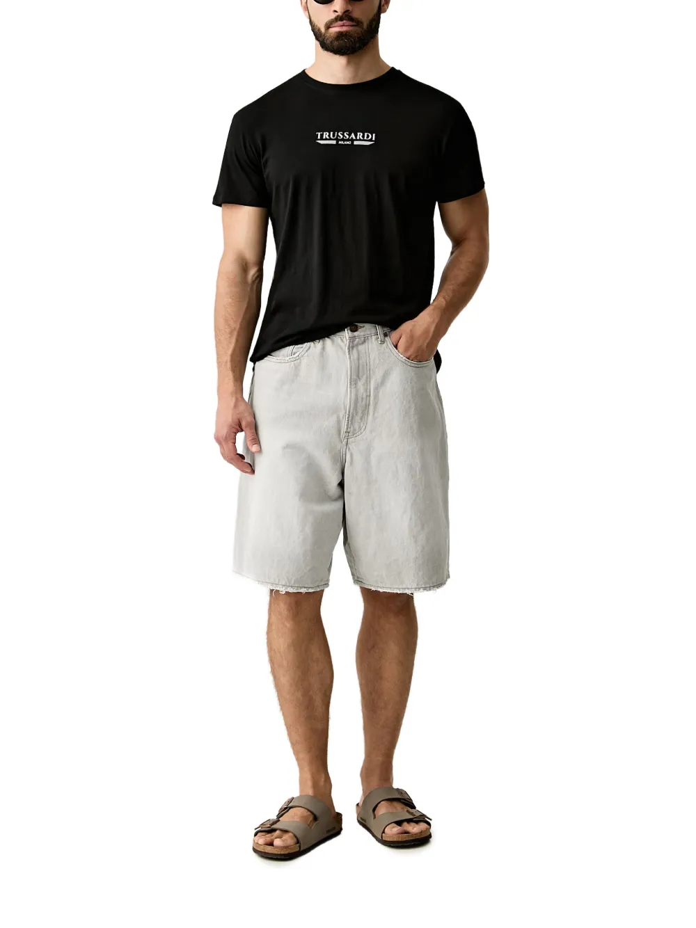 Trussardi T-shirt met logoprint Zwart