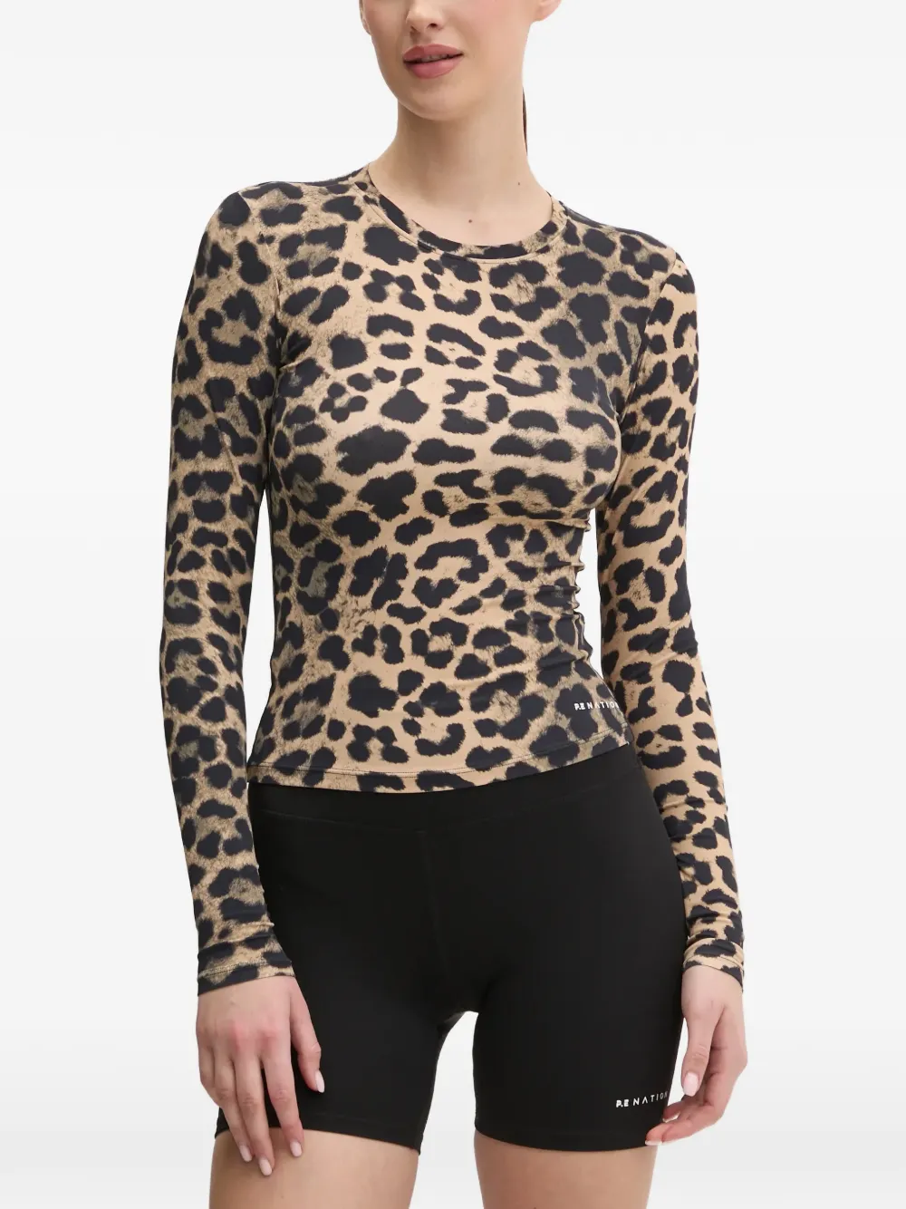 P.e Nation Leopard-print Long-sleeve T-shirt In Animal Print